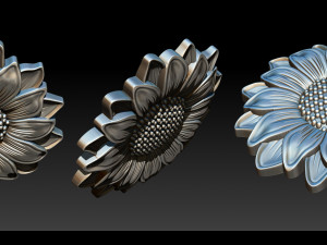 sunflower pendant jewelry 3D-printmodel