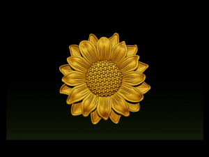 sunflower pendant jewelry 3D-printmodel