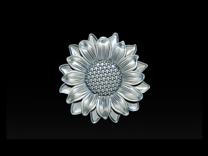 sunflower pendant jewelry 3D-printmodel