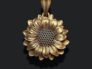 sunflower pendant jewelry 3D-printmodel