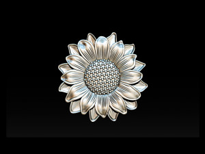 sunflower pendant jewelry 3D-printmodel