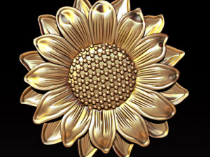 sunflower pendant jewelry 3D-printmodel