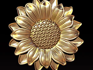 Perhiasan liontin bunga matahari Model Cetak 3D