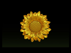 sunflower pendant jewelry 3D-printmodel