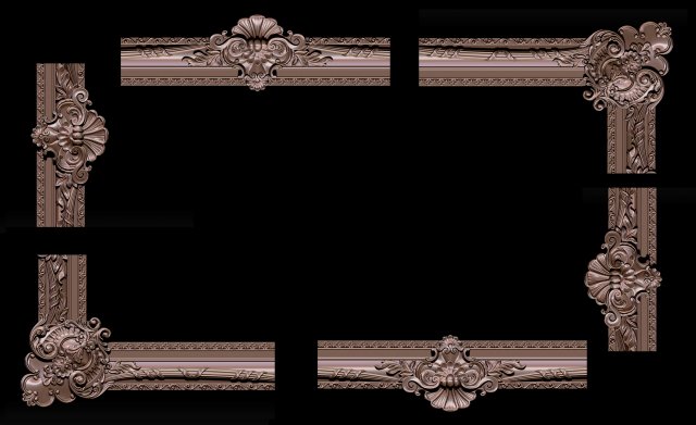 classical carved frame Model do druku 3D .c4d .max .obj .3ds .fbx .stl .blend 
