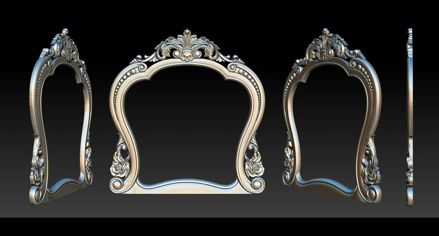 classical carved frame 3D Print Model .c4d .max .obj .3ds .fbx .stl .blend 