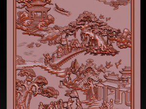 mural landscape wood carving file stl obj and ztl for cnc 3D Print Model