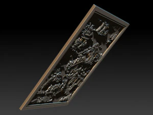 mural landscape wood carving file stl obj and ztl for cnc 3D Print Model