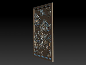 mural landscape wood carving file stl obj and ztl for cnc 3D Print Model