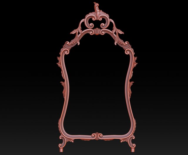 framed wall-mounted mirror 3D-printmodel .c4d .max .obj .3ds .fbx .stl .blend 
