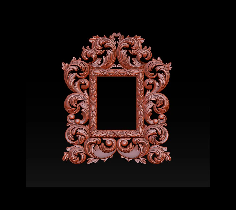 Classic mirror frame 3D Print Model .c4d .max .obj .3ds .fbx .stl .blend 