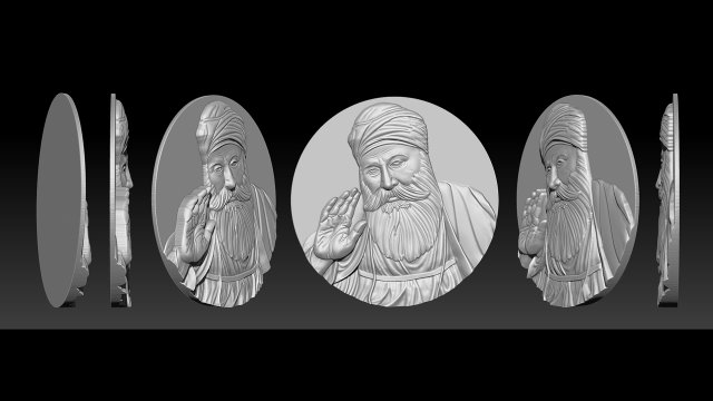 Guru Nanak for CNC Router 3D Print Model .c4d .max .obj .3ds .fbx .stl .blend 