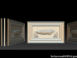 Modello Arowana STL per intaglio del legno per router CNC Modello di stampa 3D