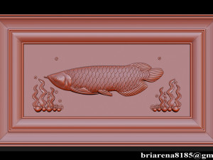 Wood Carving STL Arowana Model for CNC Router Model Cetak 3D