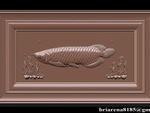 Wood Carving STL Arowana Model for CNC Router Model Cetak 3D