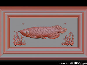 Wood Carving STL Arowana Model for CNC Router Model Cetak 3D