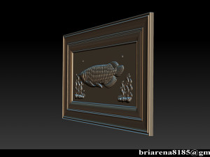 Wood Carving STL Arowana Model for CNC Router Model Cetak 3D