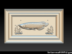 Wood Carving STL Arowana Model for CNC Router Model Cetak 3D