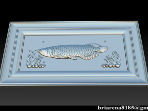 Wood Carving STL Arowana Model for CNC Router Model Cetak 3D