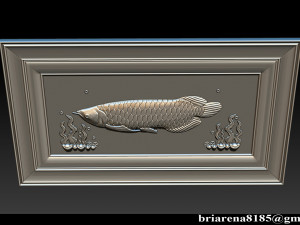 Wood Carving STL Arowana Model for CNC Router Model Cetak 3D