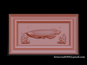 Wood Carving STL Arowana Model for CNC Router Model Cetak 3D