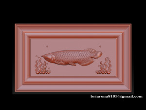 Wood Carving STL Arowana Model for CNC Router Model Cetak 3D