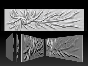 Wood relief carving model for CNC router 3Dプリントモデル