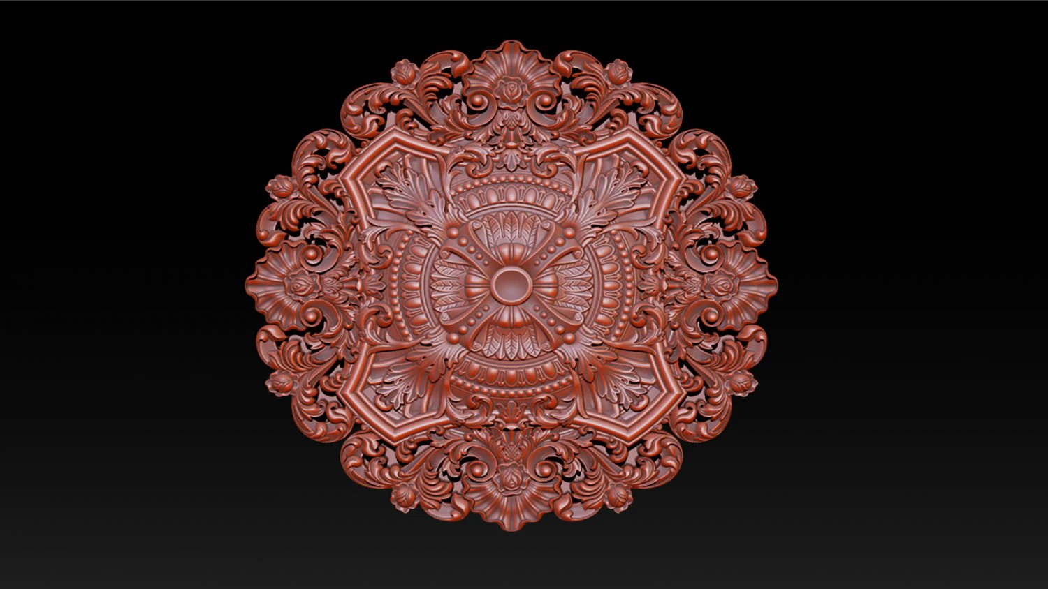 Decorative Ceiling Center - for CNC router 3D Print Model .c4d .max .obj .3ds .fbx .stl .blend 