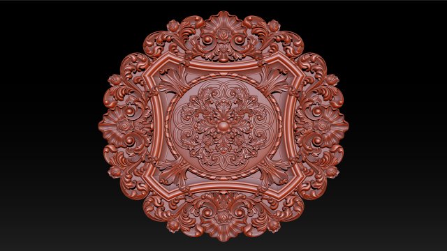 Decorative Ceiling Center - for CNC router 3D Print Model .c4d .max .obj .3ds .fbx .stl .blend 