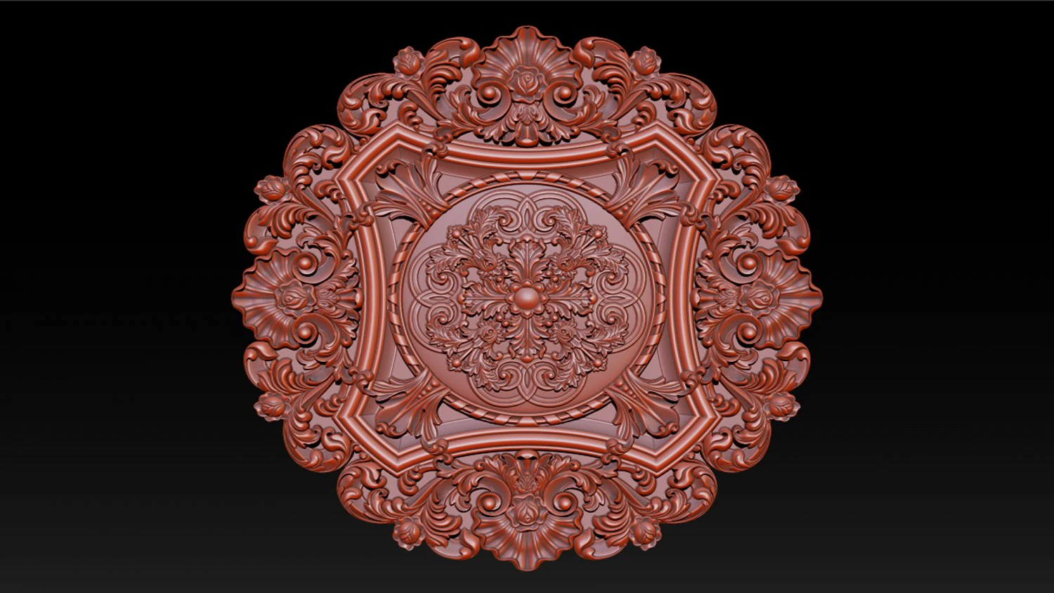 Decorative Ceiling Center - for CNC router 3D Print Model .c4d .max .obj .3ds .fbx .stl .blend