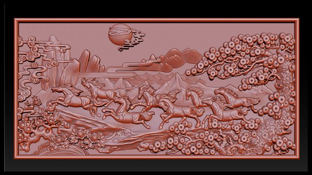 Race Horse wood carving file stl OBJ and ZTL for CNC 3D 프린트 모델 .c4d .max .obj .3ds .fbx .stl .blend 