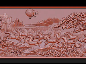 Race Horse houtsnijwerkbestand stl OBJ en ZTL voor CNC 3D printmodel