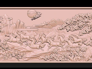 Race Horse wood carving file stl OBJ and ZTL for CNC 3D Print Model