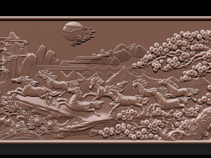 Race Horse wood carving file stl OBJ and ZTL for CNC 3D 프린트 모델