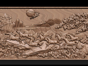 Race Horse wood carving file stl OBJ and ZTL for CNC 3D 프린트 모델