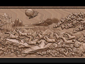 Race Horse wood carving file stl OBJ and ZTL for CNC 3D Print Model
