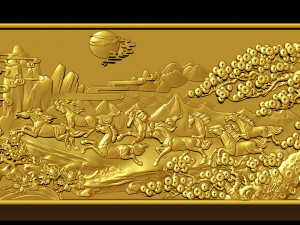 Race Horse wood carving file stl OBJ and ZTL for CNC 3D 프린트 모델