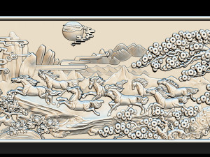 Race Horse wood carving file stl OBJ and ZTL for CNC 3D 프린트 모델