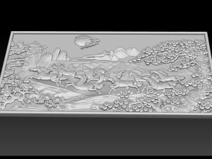 Race Horse wood carving file stl OBJ and ZTL for CNC 3D Print Model