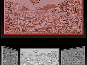 Race Horse wood carving file stl OBJ and ZTL for CNC 3D 프린트 모델
