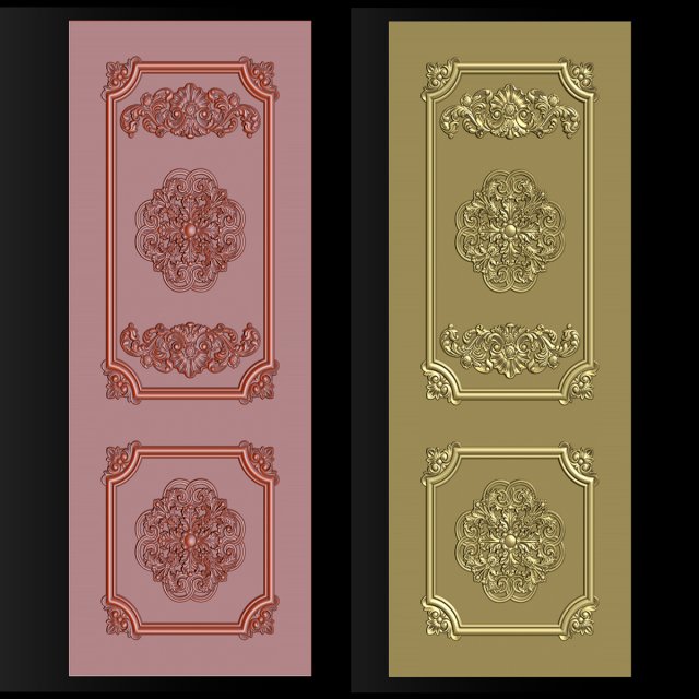 Carved door for CNC router 3D-Druckmodell .c4d .max .obj .3ds .fbx .stl .blend 