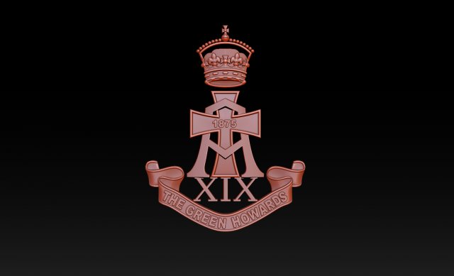 The Green Howards Coat Of Arms Modèles 3D en vedette .c4d .max .obj .3ds .fbx .stl .blend