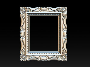 3D Frame - Wood Carving STL Model for CNC Router Modèles 3D en vedette