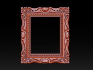3D Frame - Wood Carving STL Model for CNC Router Modèles 3D en vedette