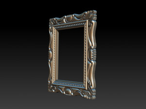 3D Frame - Wood Carving STL Model for CNC Router Modèles 3D en vedette