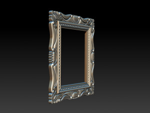 3D Frame - Wood Carving STL Model for CNC Router Modèles 3D en vedette