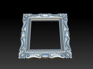 3D Frame - Wood Carving STL Model for CNC Router Modèles 3D en vedette
