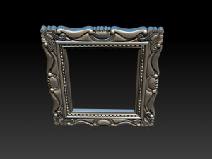 3D Frame - Wood Carving STL Model for CNC Router Modèles 3D en vedette