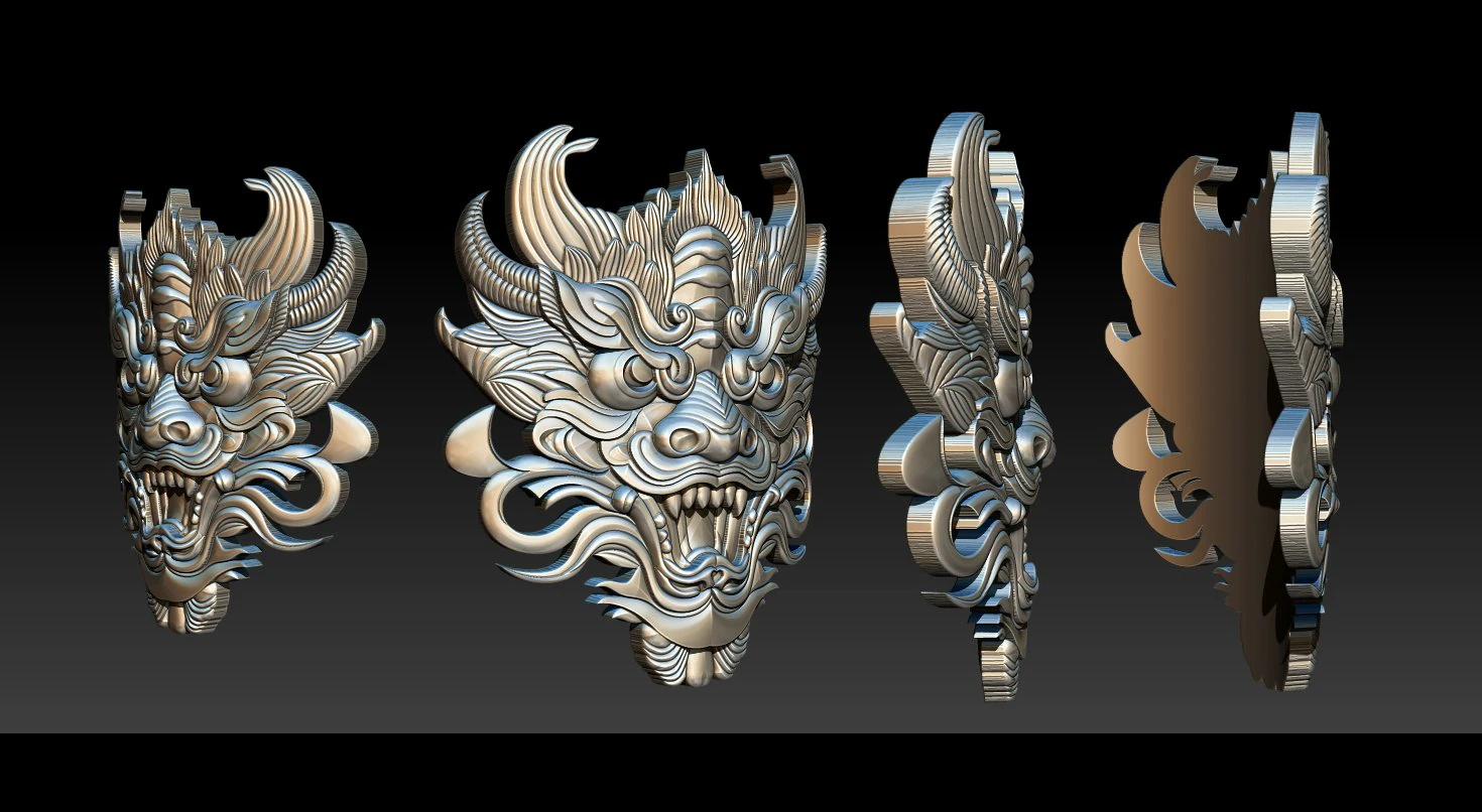 3D Roaring Tiger Sculpture Stylized model 3D Print Model .c4d .max .obj .3ds .fbx .stl .blend 