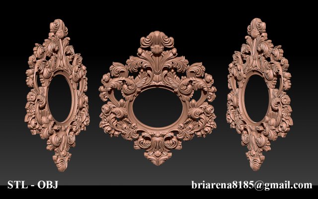 Classical carved frame Model Cetak 3D .c4d .max .obj .3ds .fbx .stl .blend 